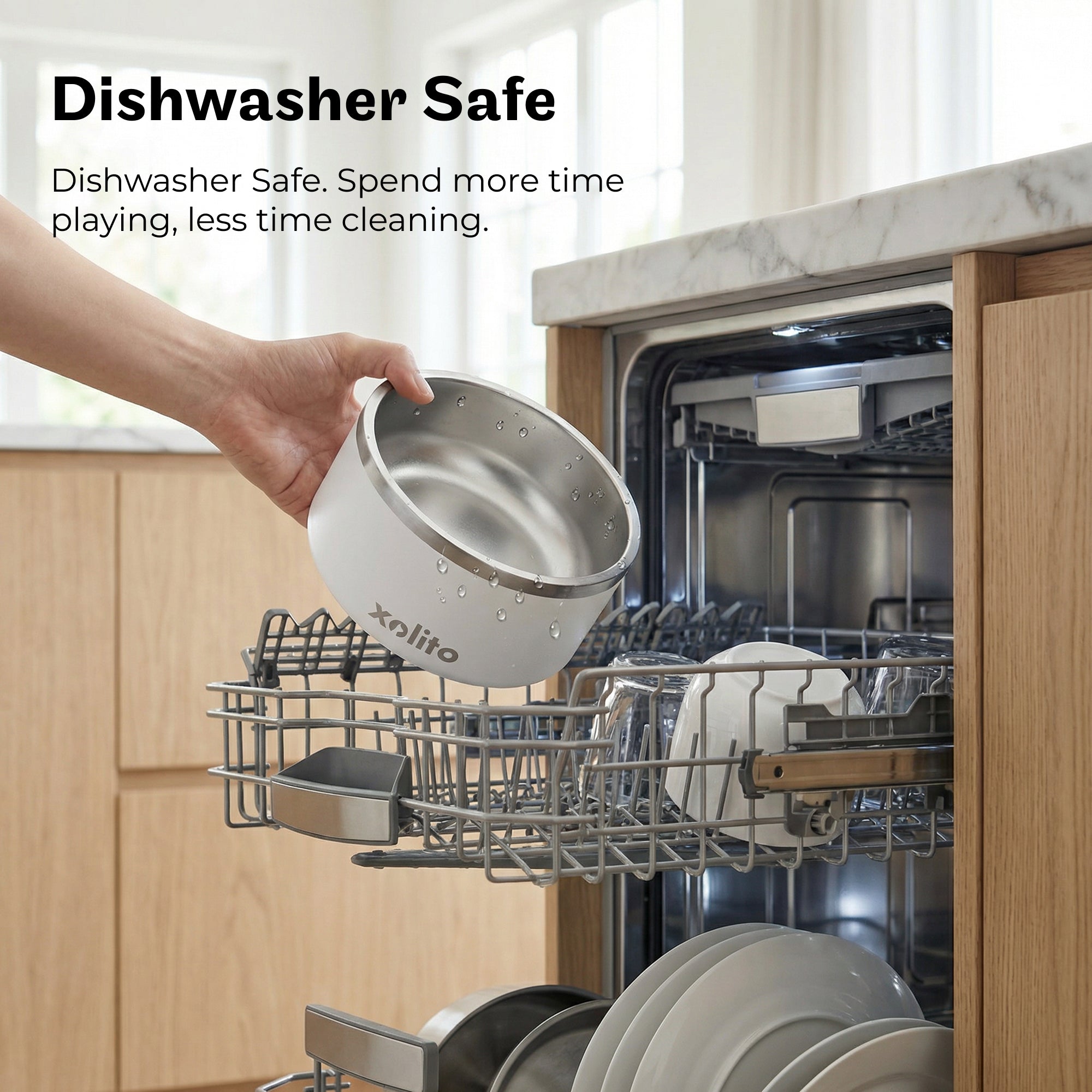 Xolito 64 oz Stainless Steel Dog Bowl | Insulated & Non-Slip